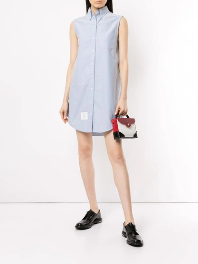 Shop Thom Browne Kurzes Hemdkleid - Blau In Blue