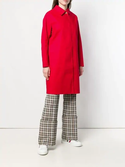 Shop Mackintosh Classic Slim-fit Trench Coat In Red