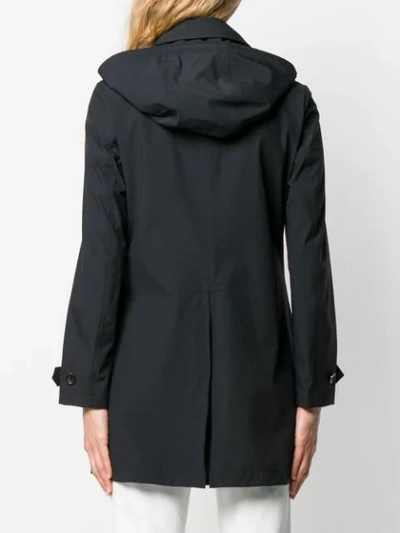 Shop Woolrich Hooded Fitted Style Jacket In Black