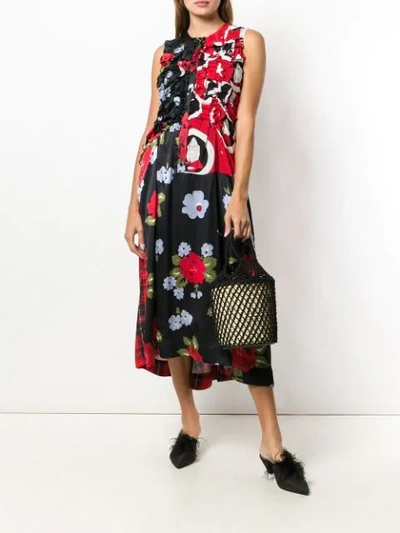 Shop Simone Rocha Mixed Print Dress - Red