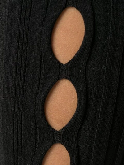 Shop Courrèges Scalloped Cut-out Leggings In Black