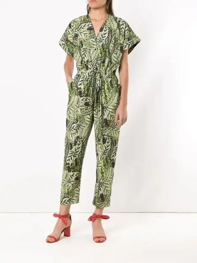 Shop Andrea Marques Printed Jumpsuit In Green