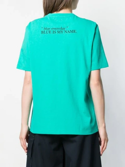 Shop Sjyp Lettering Embroidery T-shirt In Green