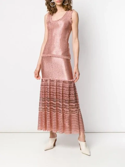 Shop Alexander Mcqueen Knitted Maxi Skirt In Pink