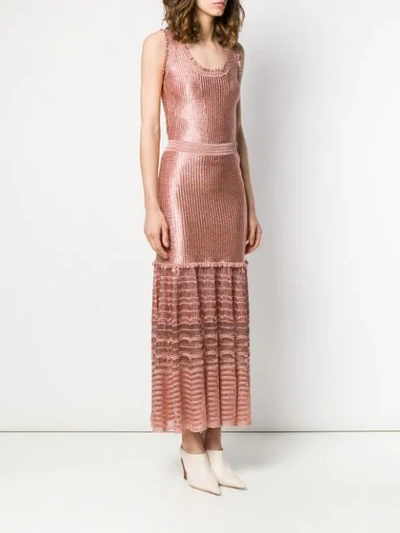 Shop Alexander Mcqueen Knitted Maxi Skirt In Pink