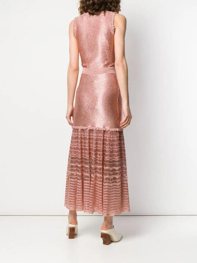 Shop Alexander Mcqueen Knitted Maxi Skirt In Pink