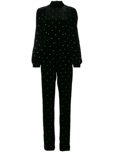 Shop Raquel Diniz Decorative Buttons Jumpsuit In Black