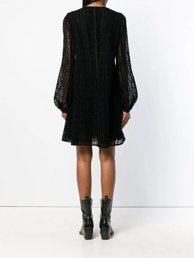 Shop Giamba Lace Flared Dress In Black