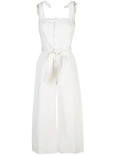 Shop Apiece Apart 'deia' Cropped-jumpsuit - Weiss In White