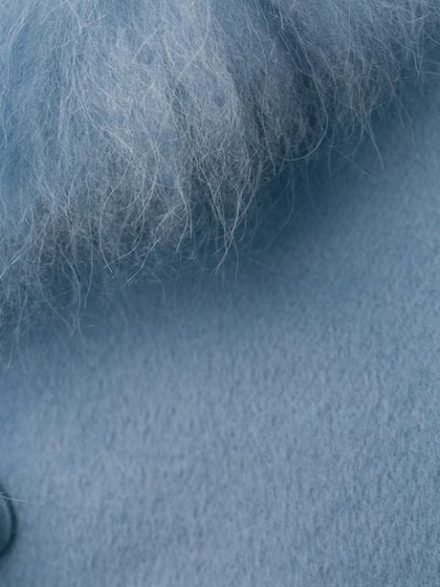 Shop Prada Goat Fur Collar Jacket In Blue