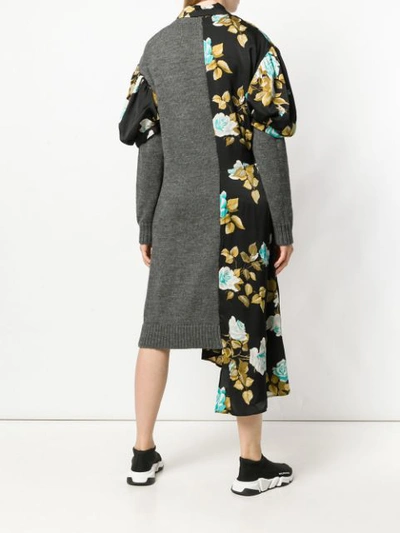 Shop Junya Watanabe Floral Jersey Jumper Dress In Black