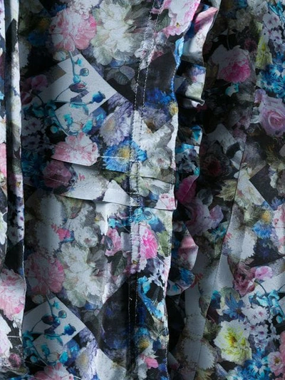 Shop Preen Line Floral Print Asymmetric Skirt In Blue