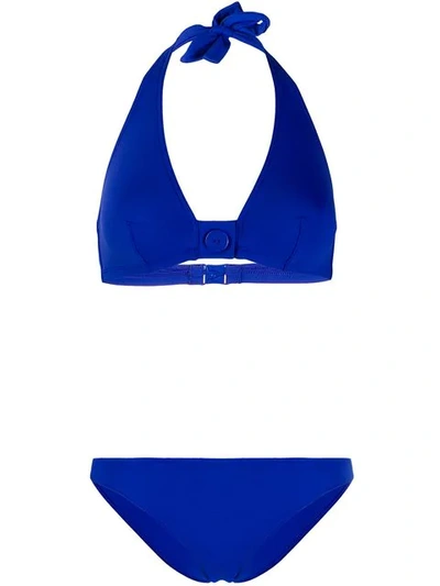 Shop Eres Button-embellished Bikini In Blue