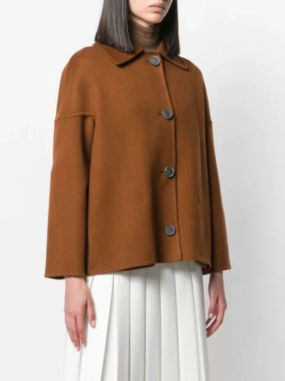 Shop Marni Dropped Shoulder Coat In Brown