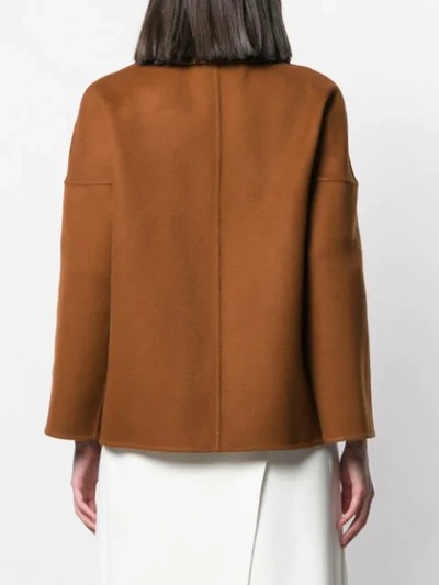 Shop Marni Dropped Shoulder Coat In Brown