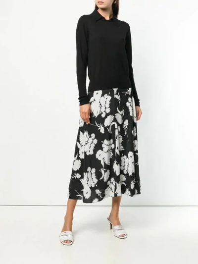 Shop Diane Von Furstenberg Knitted Collar Top In Black