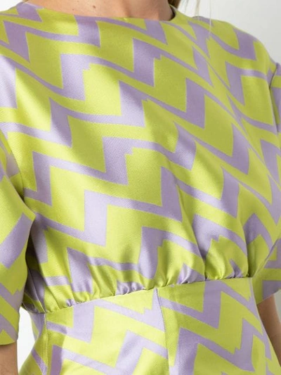 Shop Cynthia Rowley Evanstron Zigzag Print Dress In Purple