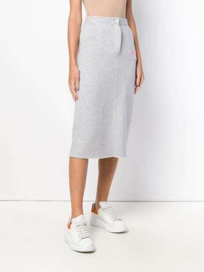 Shop Natasha Zinko Button Jersey Skirt - Grey