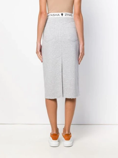 Shop Natasha Zinko Button Jersey Skirt - Grey