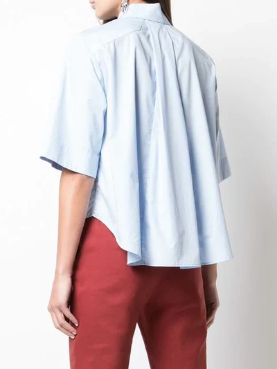 Shop Adam Lippes Asymmetric Hem Shirt In Blue