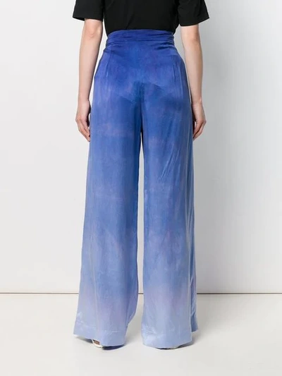 Shop Raquel Allegra Degradé Trousers In Blue