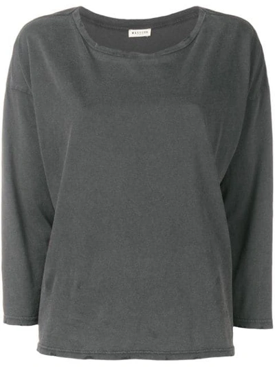 Shop Masscob Distressed Long Sleeve T-shirt In Grey