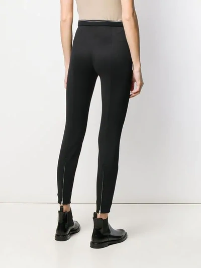 Shop Prada Intarsia Logo Leggings In Black