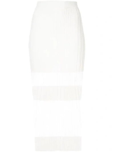 Shop Dion Lee Opacity Pleated Skirt In White