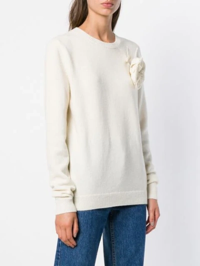 Shop Gucci Corsage Sweater In Neutrals