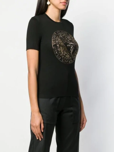 Shop Versace Rhinestone Medusa Logo T In A1008  Nero