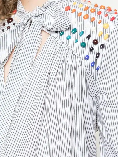 Shop Rosie Assoulin Bead Embellished Blouse In White