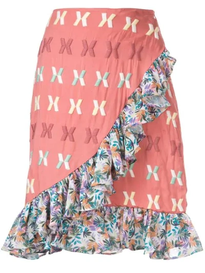 Shop All Things Mochi Julieta Ruffle Hem Skirt In Pink