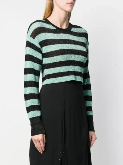 Shop Laneus Cropped Knit Sweater In Green