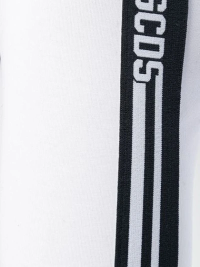 Shop Gcds Logo Stripe Leggings In White