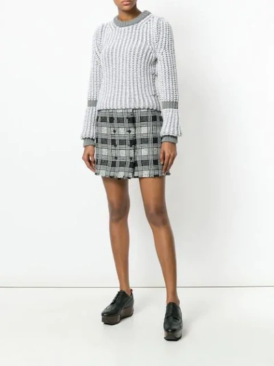Shop Thom Browne Prince Of Wales Tweed Mini Skirt - Black
