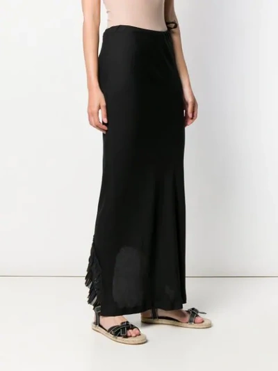 Shop Ann Demeulemeester Infinity Plisse Border Skirt - Black