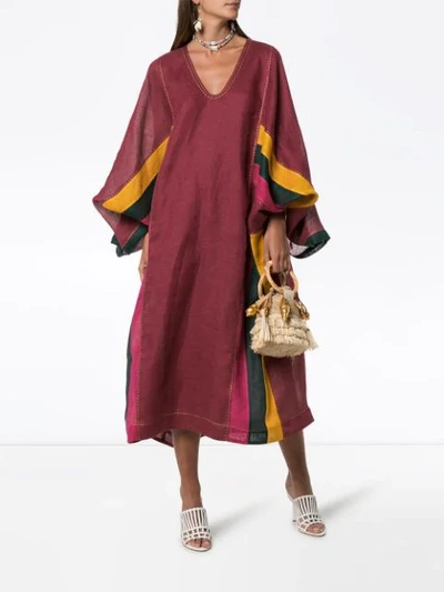 Shop Vita Kin Opium Striped Kaftan Dress In Multicoloured