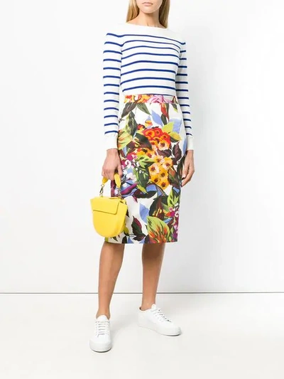 Shop Blugirl Floral Print Skirt In Green