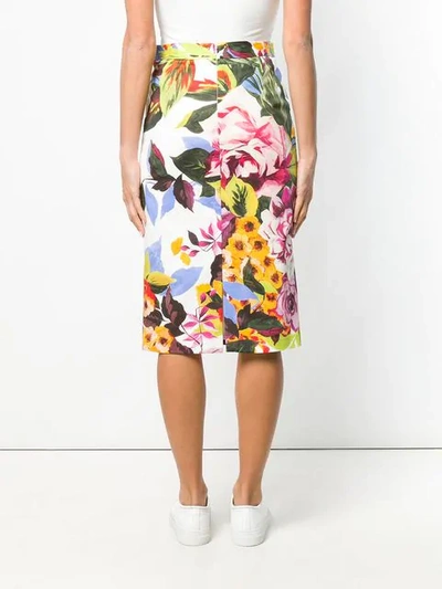 Shop Blugirl Floral Print Skirt In Green