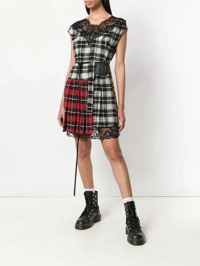 Shop Marc Jacobs Contrast Panel Check Dress In Black