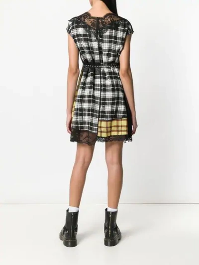 Shop Marc Jacobs Contrast Panel Check Dress In Black