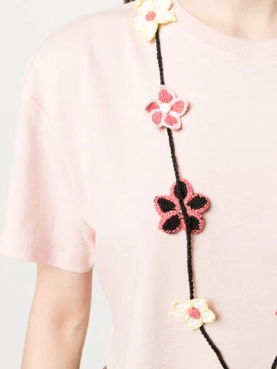 Shop Alanui Cropped T-shirt In Pink
