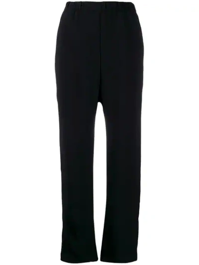 Shop Forte Forte Ruched Detail Cropped Trousers In Black