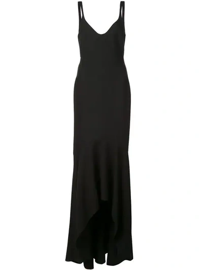 Shop Cinq À Sept Sade Ruffled Hem Gown In Black