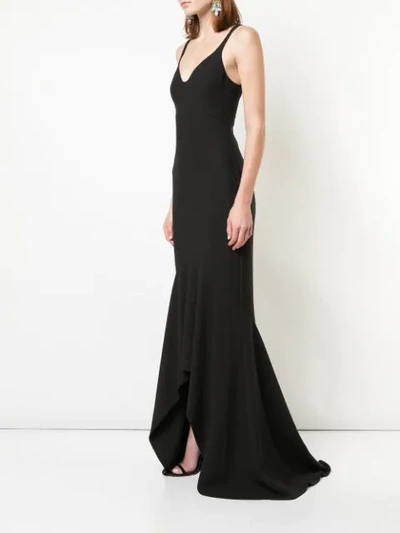 Shop Cinq À Sept Sade Ruffled Hem Gown In Black