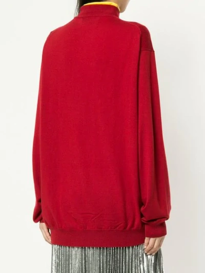 Shop Strateas Carlucci Skivvy Knit Sweate In Red
