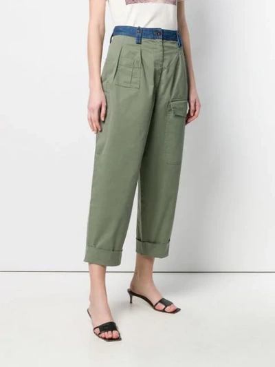 Shop N°21 Denim Waistband Trousers In Green