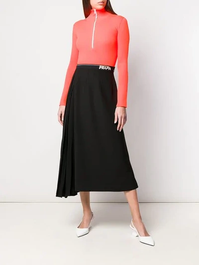 Shop Prada Asymmetric Skirt In Black