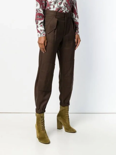 Shop Chloé High Waisted Tapered Trousers - Brown