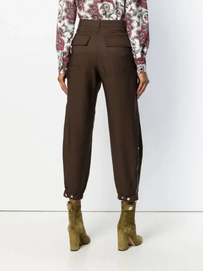 Shop Chloé High Waisted Tapered Trousers - Brown